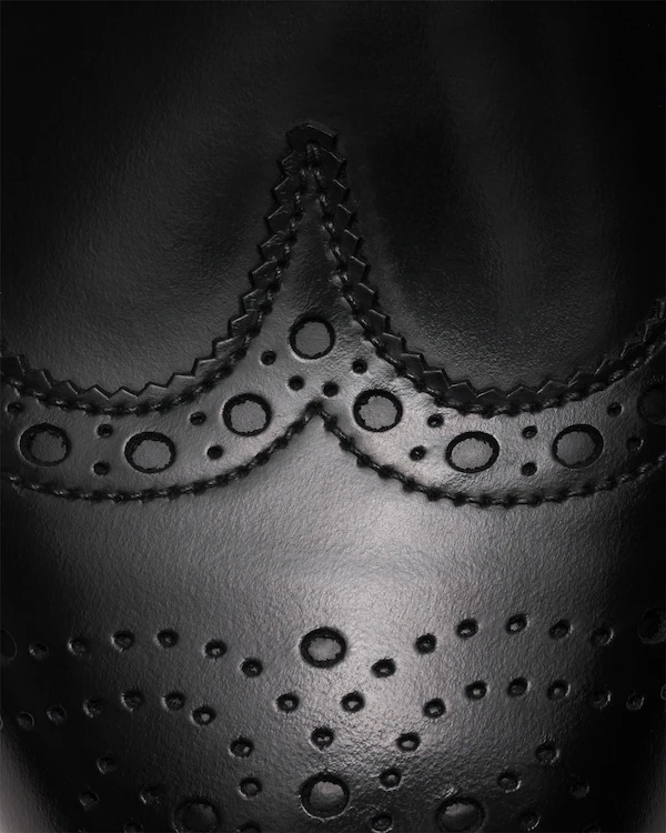 Sapato Derby Brogue em Couro Fumé Polido Ringmer Roadrunner