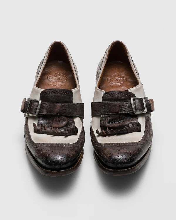 Shanghai W Glacé Calf e Nubuck Monk Strap