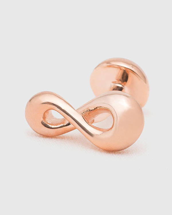 Grampo de Punho Infinito Revestido a Ouro Rosa