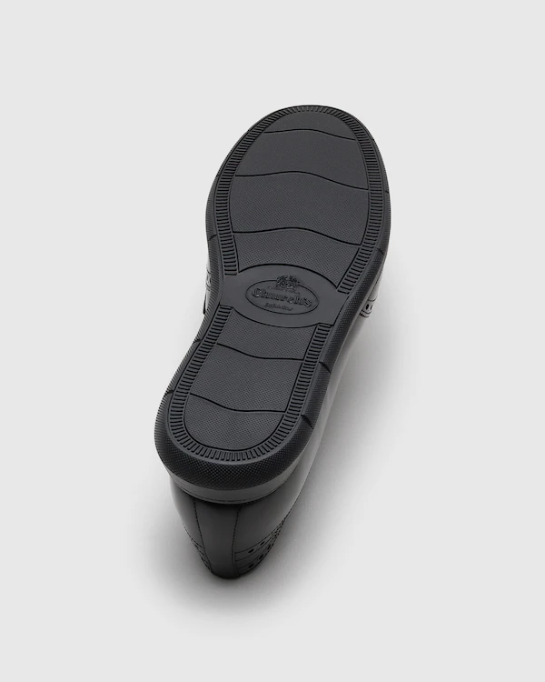 Sapato Derby Brogue em Couro Fumé Polido Ringmer Roadrunner