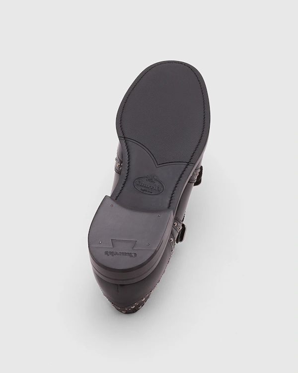 Lana Met. Polished Binder Monk Brogue com Botões