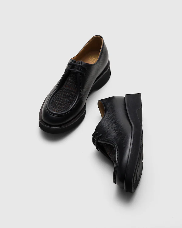 Nelly Soft Grain Leather and Wool Lace-up