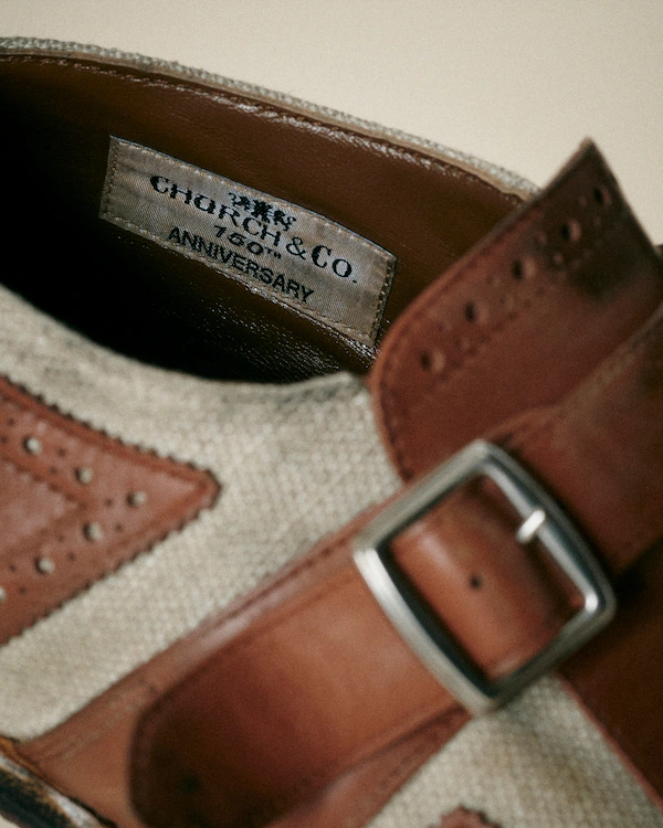 Cintos Monk Shanghai 150 Anos em couro de vitela e tecido