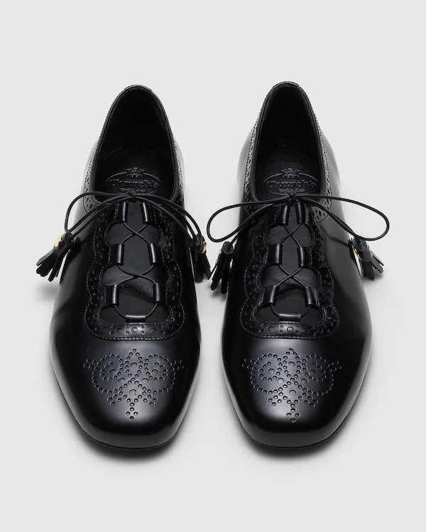 Rhea Polished Fumé Leather Ghillies Brogue