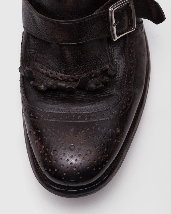 Sapato de Strap de Monge Shanghai W Glacé Calf