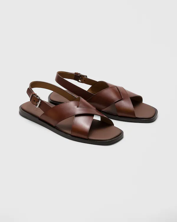 Sandal Crisscross Offley Bleached Calfskin