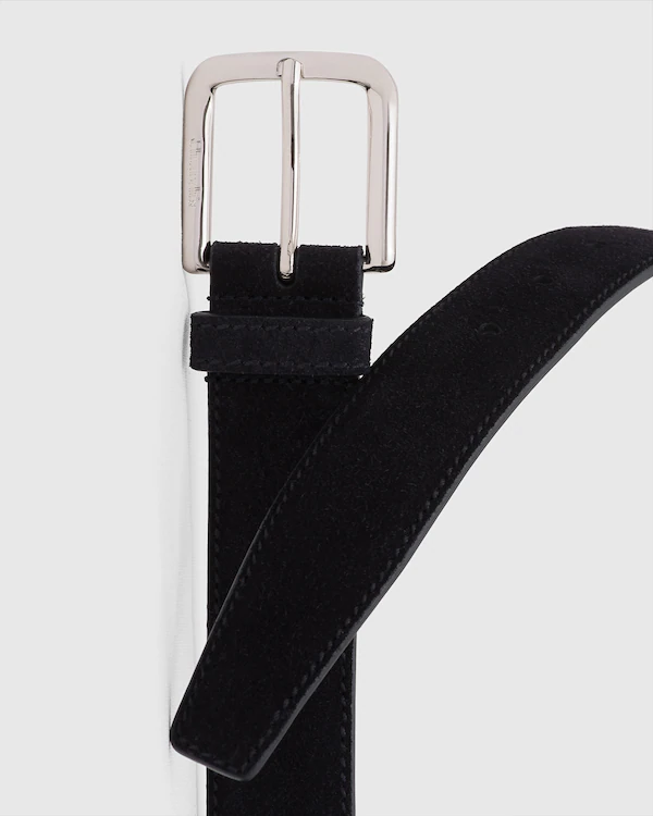 Cinto com Fivela Quadrada Castoro Suede