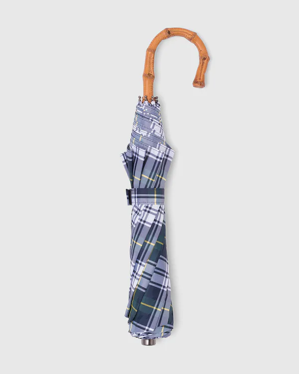 Guarda-chuva telescópico com alça tartan Whangee