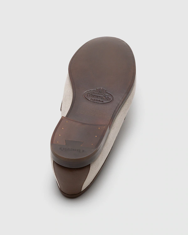 Loafer de Linho e Couro Lustrado Fumé