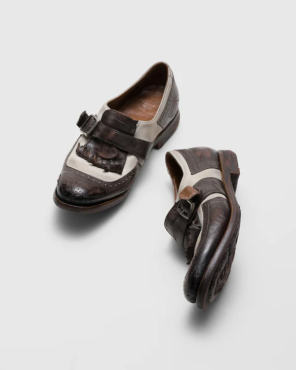 Shanghai W Glacé Calf e Nubuck Monk Strap