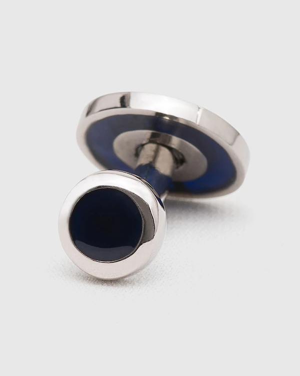 Gravatas de Botão de Punho com Pedra Flutuante e Revestimento de Ródio em Forma Oval