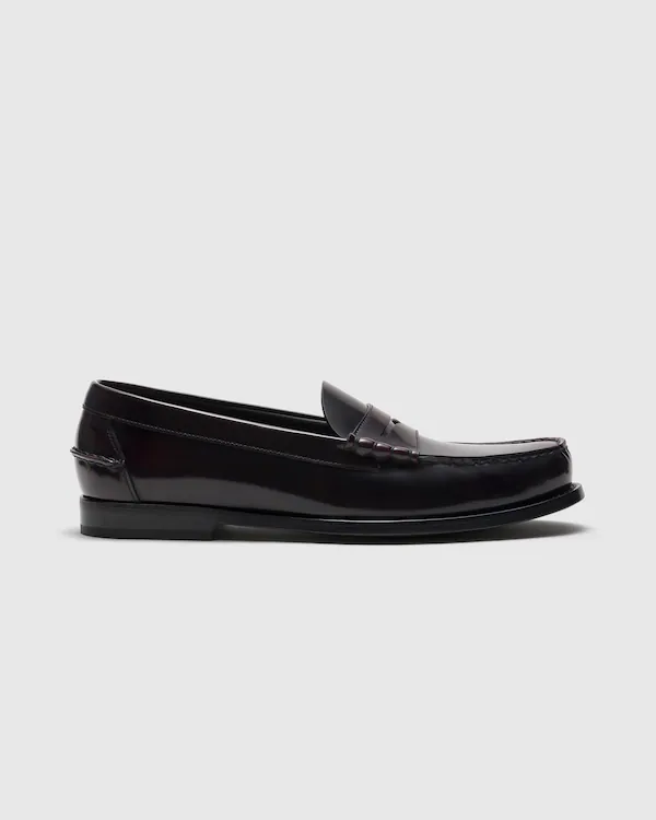 Sapato Mocassim de Couro Fumé Polido Rowley
