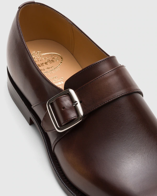 Westbury Monk Strap de Couro de Vitela Claro