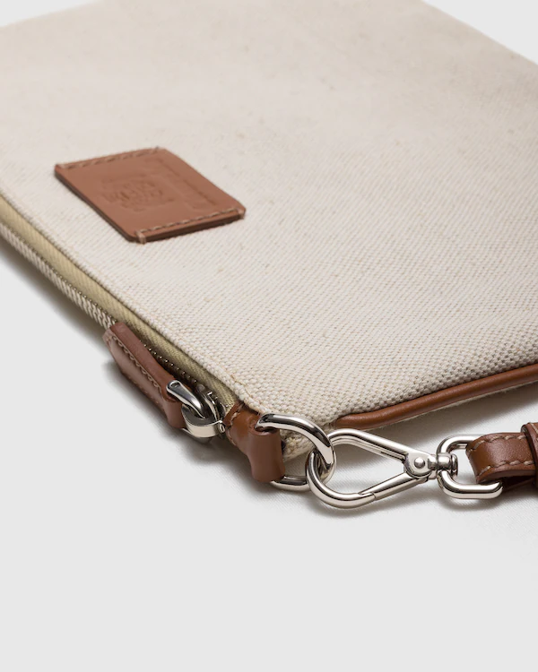 Bolsa de Mistura de Linho e Couro
