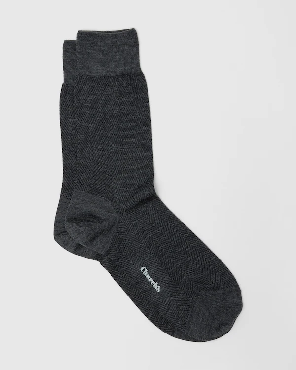 Meias com padrão herringbone Meias de lã herringbone